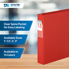 Davis Group Premium Economy Binder - D Ring - 1.5" - Red - 6 Pack-D Ring, Non-Locking