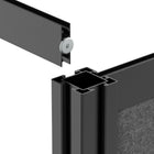 Luxor Modular Wall - 70" W x 48" H - Segmented Black Frame, Frosted Acrylic, Cool Grey PET-Helps define zones without permanent walls