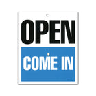 Cosco Open/Come In/Will Return with Clock Indoor/Outdoor Door Sign - 5.25" x 6"-Designed for indoor and outdoor use, this durable 5.25" x 6" sign is ideal for doors, windows, and entryways