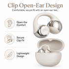 Rwan Clip Open-Ear Earbuds - Beige-Suitable for music, calls, commuting, exercise and daily activities
