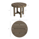 Modway Eleni 20" Round Outdoor Teak Wood Side Table - Weathered Grey Teak-Teak Wood Frame