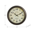 Monarch Specialties Clocks 16" Round Wall Clock - Antique Brown-A durable brown plastic frame with classic black metal hands under the protective glass surface for a finished look
