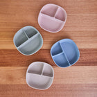 b.box Silicone Plate + Lid - Blush-2.68" H x 4.92" W x 4.92" D