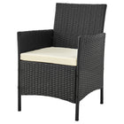 Manhattan Comfort Imperia Modern Patio 4-Person Conversation 4-Piece Set with Coffee Table - Black/Cream-24.02" L x 41.73" W x 32.68" H