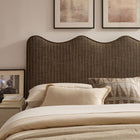 Modway Athena Striped Fabric Upholstered King Size Headboard - Earth Stripe-Seven Adjustable Mounting Positions