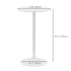 HOMCOM 40" Tall Round Bar Table - White-Comes with spacious round tabletop for holding foods and drinks