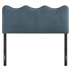 Modway Athena Stain-Resistant Performance Velvet Queen Size Headboard - Cadet Blue-Seven Adjustable Mounting Positions