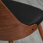 HOMCOM Modern Dining Chairs with Solid Wood Back & Steel Legs - Black - Set of 2-Steel legs provide support for stable standing