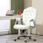 Vinsetto Tufted Office Chair with Adjustable Height and Tilt Function - White-Take a break and stretch out with a tilt function