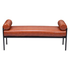 Zuo Barrow Bench - Brown-Plush and durable faux leather fabric