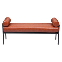 Zuo Barrow Bench - Brown-Plush and durable faux leather fabric