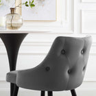 Modway Adorn Performance Velvet Bar Stool - Gray-Durable Stain-Resistant Fabric