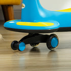 Qaba Kids Wiggle Swing Car, No Batteries w/Parent Traction Rope, Music - Blue-Comes with a 50.4" (128 cm) traction rope for parental control 