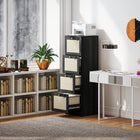 HOMCOM 4-Drawer Letter/A4 Filing Cabinet Lockable - Black-Compact design takes up little floor space
