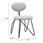 Zuo Novi Dining Chair - Dove Grey - Set of 2-6