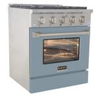 Kucht 30" KDF Series Pro Style Natural Gas Dual Fuel Range - Stainless Steel/Light Blue-Liquid Propane convertible
