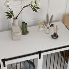 PawHut 46.5" Dog Crate End Side Table - White-Colour: White 