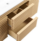 Modway Render 48" Wall-Mount Bathroom Vanity - Oak/White-9