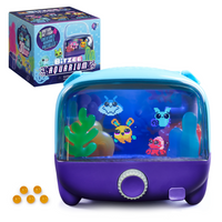 Bitzee Aquarium Interactive Digital Pet Tank: 30 Virtual Fish LED Toy Responds to Touch - Ages 5+-Interactive Digital Aquarium: Interact with Bitzee like never before on a large display; Aquarium responds to touch – dip a finger in, tap, turn and press the dial, hatch eggs and feed with accessories