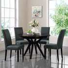 Modway Parcel Fabric Dining Side Chair - Grey - 4 Pack-Solid rubberwood legs