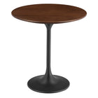Modway Lippa 20" Round Wood Side Table - Black Walnut-Modern Side Table