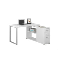 Monarch Specialties 7133 Computer Desk - White Left Or Right Facing Corner-This versatile l shape computer desk with left or right setup options is perfect for the modern home office with its fashionable style.