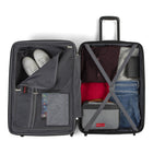 Swiss Mobility 3-Piece ABS Hardside Luggage Set - ABS - Red-Convenient Design: Each hard sided bag features a zipper-release expansion system that provides 20% more packing space, a dividing panel, practical mesh pockets and tightening straps organize and secure your personal items, the cases nest for easy storage