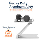 ShoppingAll Ergonomic Height Adjustable Laptop Stand Riser - Silver - 4 Pack-Fits laptop up to 17"