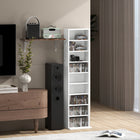 HOMCOM 9-Tier Media Storage Cabinet - 55.1" H - White-Quality particleboard frame ensures robust support