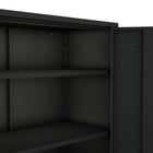 Manhattan Comfort Naomi 31.5" Modern Accent Cabinet - Black-Metal Legs with Adjustable Floor Protectors for Custom Fitted Stability