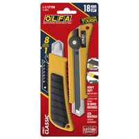 OLFA L-2 18mm Classic Heavy-Duty Utility Knife with Rubber Inset - 2 Pack-Anti-slip rubber insert

