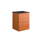 Modway Scenic 18" Wall-Mount Bathroom Vanity - Cherry/Black-Wall-Mount Bathroom Vanity Cabinet
