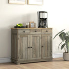 HOMCOM 39.8" L Sideboard Buffet Cabinet with Storage - Grey-Suitable for kitchen, living room, bathroom to store utensils, stationery, or towels