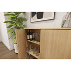 Nexera Slim 2-Door Storage Accent Cabinet - Floating And Wall Mount Bar - Golden Maple-7