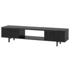 Hudson&Canal Lucien TV Stand for TV's up to 78" - Black Grain-The top has a weight capacity of 75lbs, cabinets can hold 50lbs each