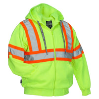 Forcefield Deluxe Safety Hoodie - Lime - Large-Deluxe fluorescent 100% polyester jersey knit, 300 g/m2