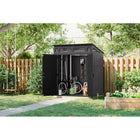 Suncast Modernist Storage Shed - 6' x 5' - Peppercorn/Black-Features a full steel skeleton frame for maximum strength under heavy snow loads.