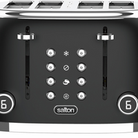 Salton NuRetro Digital 4 Slice Toaster - Midnight Black-6 different toasting levels for precise browning, from lightly golden to extra crisp. reheat, defrost and bagel (toasts only one side) functions for perfect results.