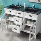 Modway Isle 48" Double Bathroom Vanity Cabinet - White/Black-Particleboard and MDF Construction