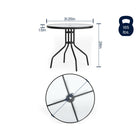 Flash Furniture Nantucket 6-Piece Patio Garden Set with Table, Umbrella & 4 Folding Chairs - Black-Top Size: 31.25" Round