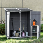 Outsunny Garden Storage Shed with Asphalt Roof - 55" L x 30" W x 63" H - Dark Grey-With L-shaped fixed fittings and ground nails to fix the tool shed on the ground 