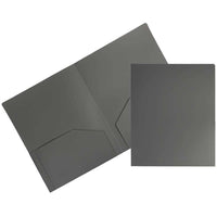JAM Paper Heavy Duty Plastic Two-Pocket School Folders - Grey - 6 Pack-Colour: Teal Blue