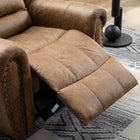 Ebello Chemika 40.9" W Classic Super Soft Padding And Oversize Manual Recliner With Rivets-brown-Chair Colour: Brown
