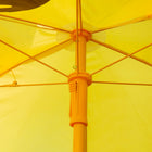 Outsunny Kids Folding Picnic Table & Chair Set Pattern Outdoor Garden Patio Backyard with Sun Umbrella - Yellow-Material: Metal pipe, polyester

