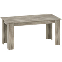 HOMCOM 63" Modern Dining Table with Wood Effect - Grey-Sleek melamine-faced wood grain finish with light water resistance for daily use