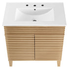 Modway Render 30" Bathroom Vanity Cabinet - Oak/White-Particleboard and Laminate Construction