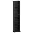 HOMCOM 9-Tier Slim DVD Media Storage Cabinet with Adjustable Shelves - Black-Holds up to 252 CDs in 9 compartments 