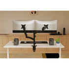 ShoppingAll Fully Adjustable Dual Gas Spring LCD Monitor Arm Desk Mount Stand - Black-Monitor can tilt from +90 degrees to -85 degrees