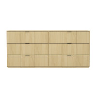 Manhattan Comfort Clive 72" Mid-Century Modern 6-Drawer Double Dresser - Natural Oak-Clean-lined 6-drawer dresser crafted from manufactured wood for a refined, modern bedroom look