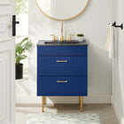 Modway Daybreak 24" Bathroom Vanity - Blue/Black-BATHROOM STORAGE - Organize bathroom essentials and keep counter space clean with this vanity. With a special design to accommodate for plumbing, the spacious bottom drawers offers ample storage space